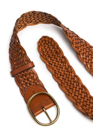 4+4 oval buckle woven leather belt DRAGON DIFFUSION | 6060DGS5MATTANBLACKEDGE